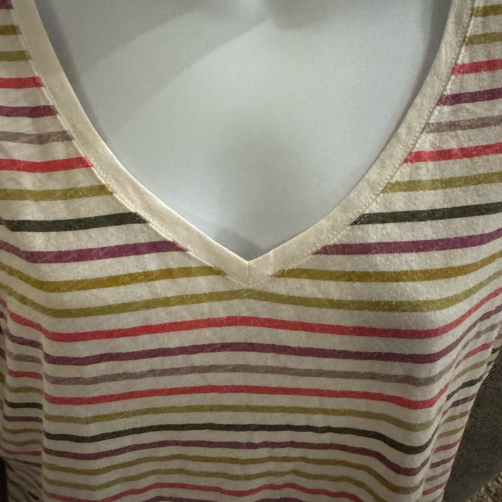 Sonoma Multicolor Striped V-Neck Tee - Picture 3 of 5